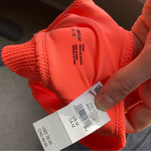 AE Aerie Neon Orange Swim Top - Picture 2 of 3